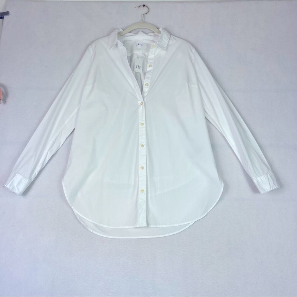 Gap maternity tailored optic white button down shirt size: extra small NWT